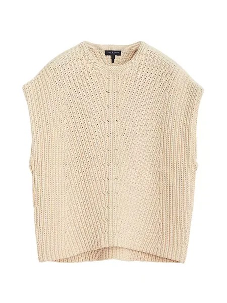 Вязаный жилет Shane из хлопковой смеси Rag & Bone, цвет light dove