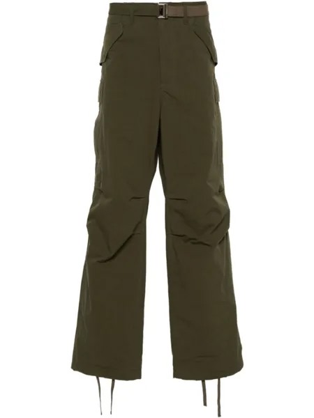 Sacai брюки карго из рипстопа, зеленый