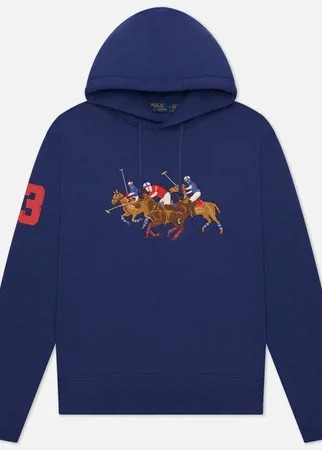 Мужская толстовка Polo Ralph Lauren Triple-Pony Crest Fleece Hoodie, цвет синий, размер XL