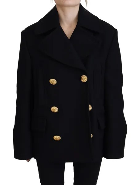 DSQUARED2 Пиджак Черное двубортное женское пальто IT38/US4/XS Рекомендуемая цена: 1890 долларов США