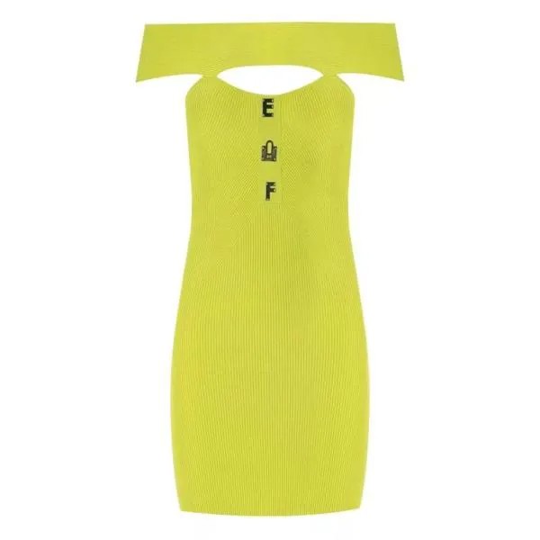 Платье cedar knitted cut-out dress Elisabetta Franchi, зеленый