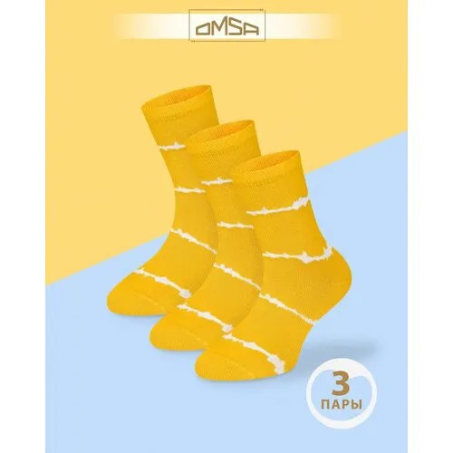 Носки OMSA KIDS 3 пары, размер 27/30, , желтый