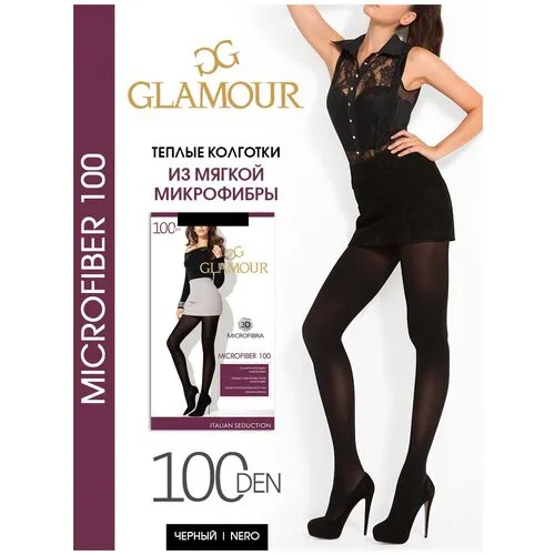 Колготки Glamour Microfiber, 100 den, размер 4, черный