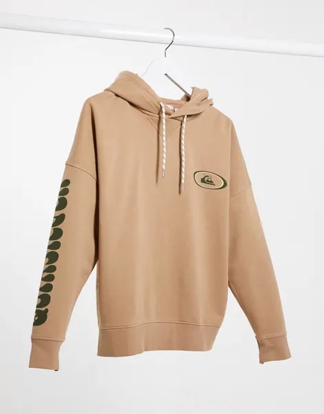 Коричневый флисовый свободный худи Quiksilver-Коричневый цвет