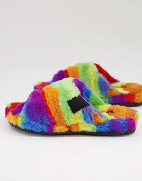 Разноцветные пушистые слиперы UGG Pride-Многоцветный
