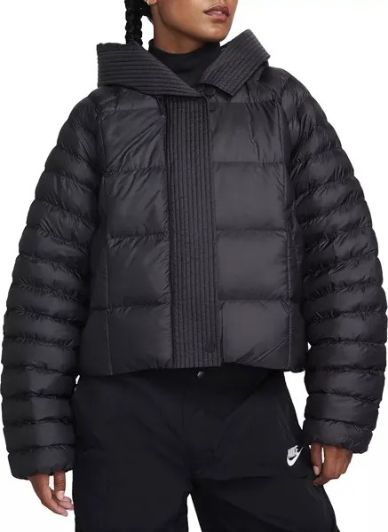 Женская дутая куртка Nike Sportswear с логотипом Swoosh PrimaLoft Therma-FIT, черный