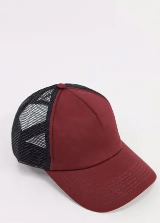 Бордовая кепка ASOS DESIGN-Красный