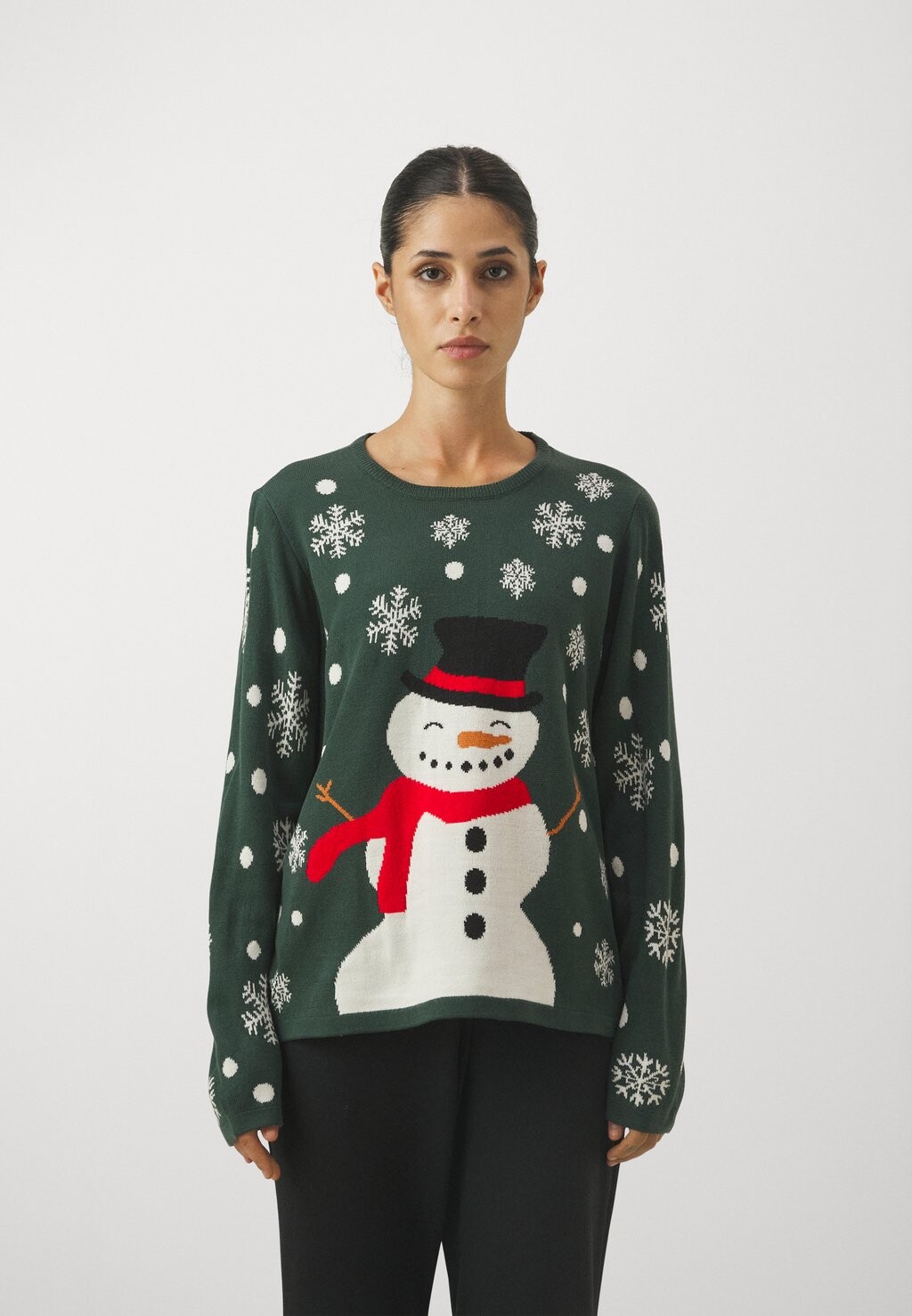 Свитшот JDY Petite JDYLUCIA X MAS SNOWMAN, цвет green gables