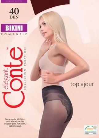 Колготки женские Conte BIKINI 40 черные 4 (L)
