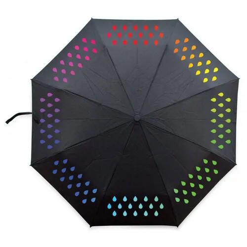 Мини-зонт SUCK UK, автомат, 3 сложения, купол 100 см., 8 спиц, чехол в комплекте, черный