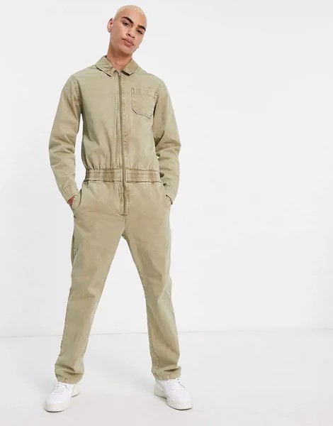 Зеленый выбеленный комбинезон ASOS DESIGN-Зеленый цвет