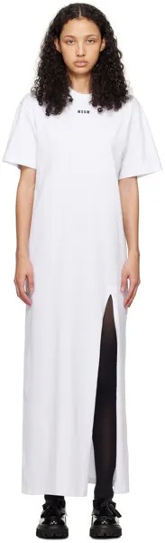 Белое платье-микро-макси Msgm