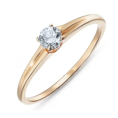 Золотое кольцо с бриллиантами R01-D-SOL23-020-G3, размер 16.5, мм