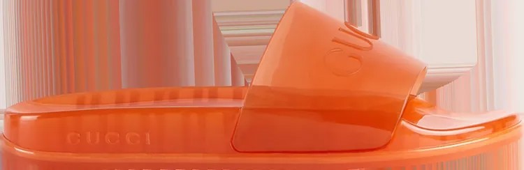 Сланцы Gucci Slide Sandal Transparent Orange, оранжевый
