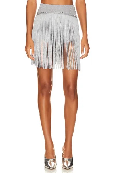 Шорты Understated Leather Satine Knitted Fringe Shorts, цвет Silver Lurex