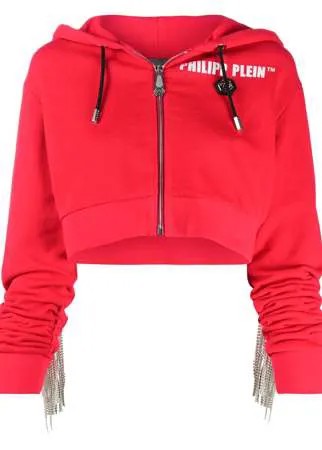 Philipp Plein худи с бахромой из кристаллов