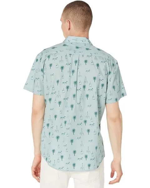 Рубашка Billy Reid Short Sleeve Tuscumbia Shirt, цвет Sea Blue