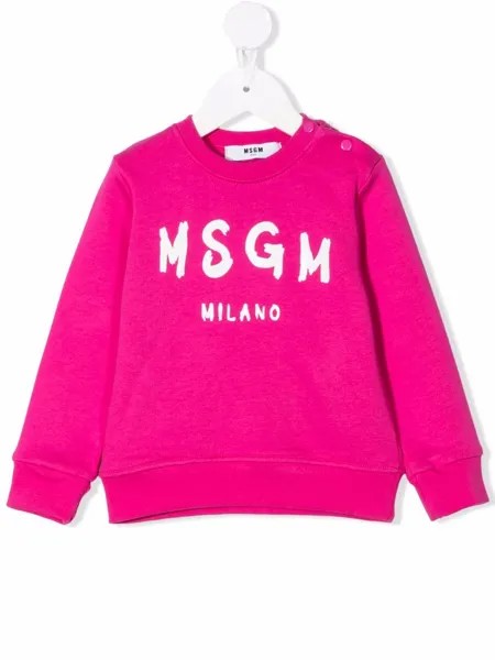 MSGM Kids толстовка с круглым вырезом и логотипом