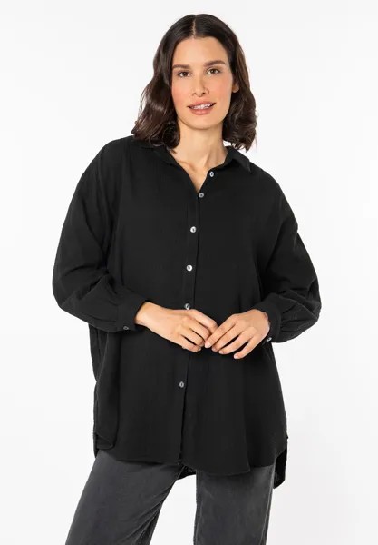 Блузка-рубашка MUSSELIN OVERSIZE Sublevel, цвет black