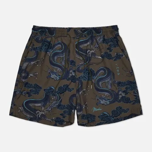 Мужские шорты maharishi Thai Dragon Swim оливковый, Размер S