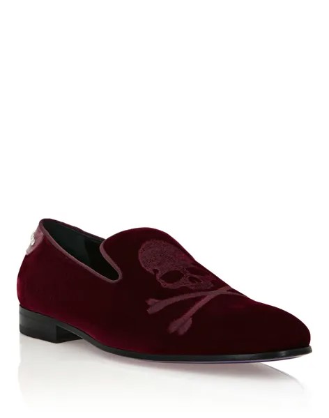 Лоферы Skull&Bones Philipp Plein, цвет Bordeaux