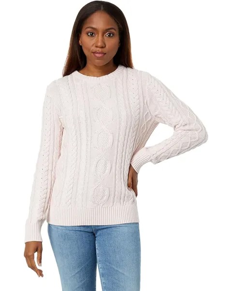 Свитер L.L.Bean Soft Cotton Fisherman Crew Neck, цвет Muted Rose Heather