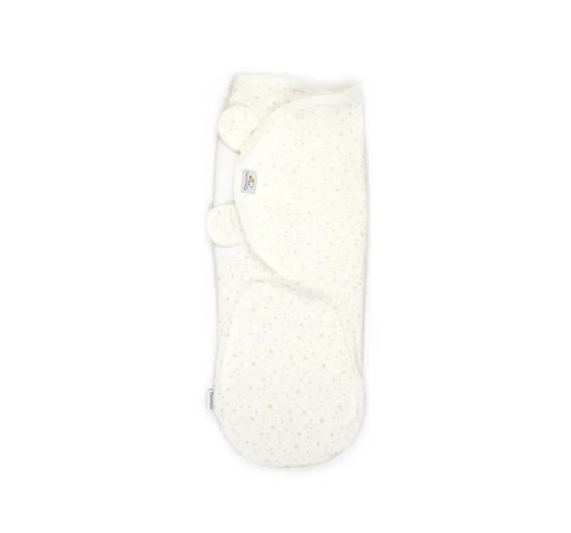 Пеленка Pecorella SwaddleFun трикотажная на липучках 100% хлопок Vanila star
