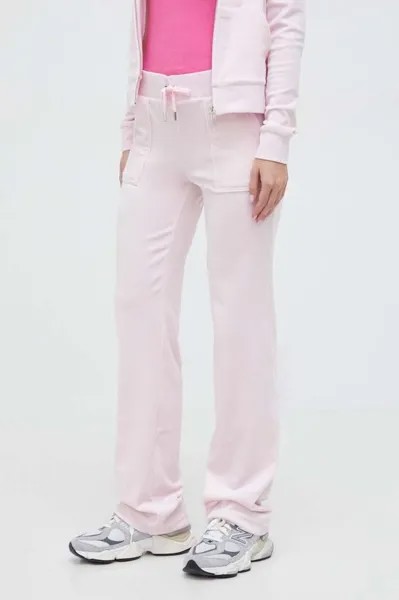 Бархатные спортивные штаны Juicy Couture, розовый
