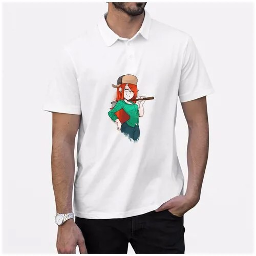 Рубашка- поло CoolPodarok Мультфильмы Гравити Фолз Венди Gravity falls (рыжая девушка с топором на плече)