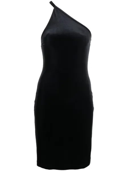 Бархатное платье мини асимметричного кроя Filippa K, черный