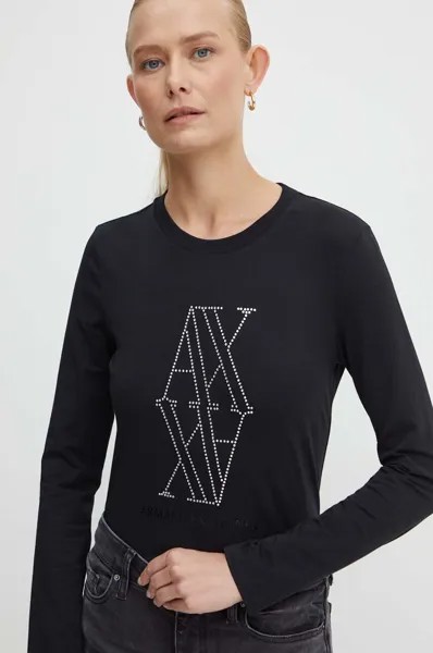 Рубашка Armani Exchange с длинными рукавами, черный