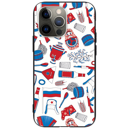 Черный силиконовый чехол с рисунком Символы России для Apple iPhone 13 Pro, черный, Anycase PR0006010