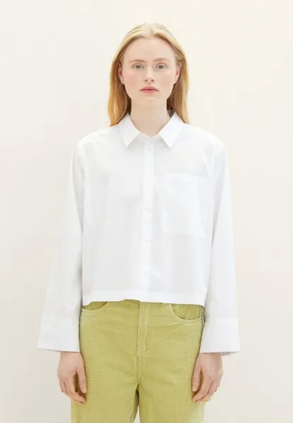 Блузка-рубашка TOM TAILOR DENIM, цвет white