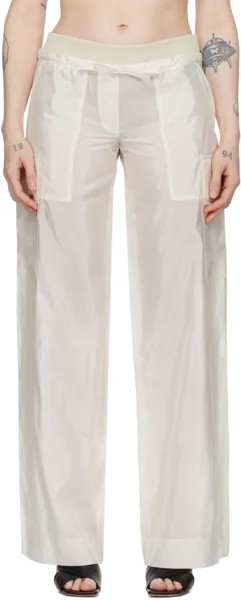 Бело-белые брюки на шнурке Palm Angels