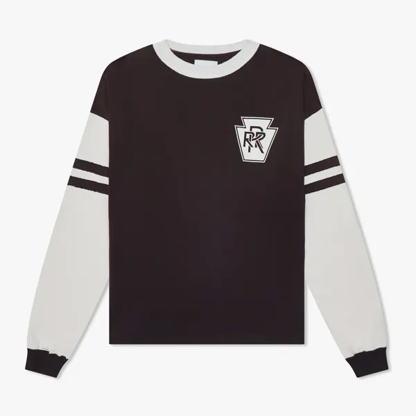 Лонгслив Rhude Triple R Contrast, темно-коричневый/белый