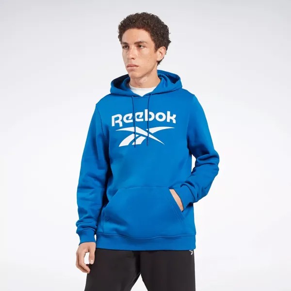 Флисовый пуловер с логотипом Identity Reebok, темно-синий