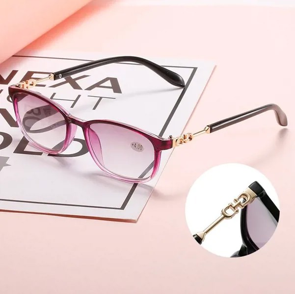 DUBERY HD Градиентная линза Очки для чтения Мода Металл Цвет Полнокадровые очки для чтения Унисекс