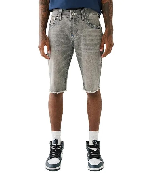 True Religion Rocco Flap Fray Hem 12 Шорты по внутреннему шву, серый