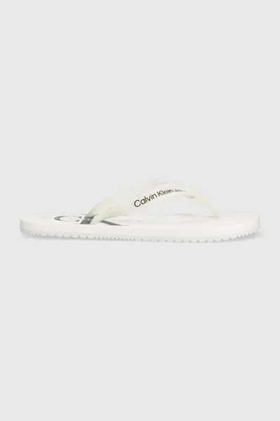 Шлепанцы BEACH SANDAL MONOGRAM из ТПУ Calvin Klein Jeans, белый