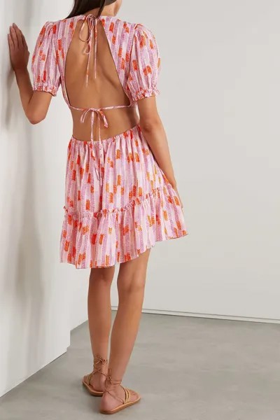 LEMLEM Платье мини Gigi с открытой спиной и принтом ECOVERO, розовый