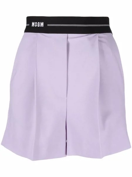 MSGM шорты строгого кроя с логотипом на поясе