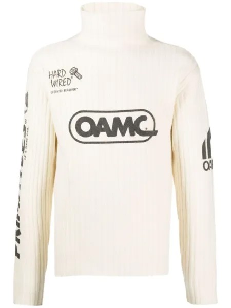 Шерстяной джемпер в рубчик OAMC, бежевый