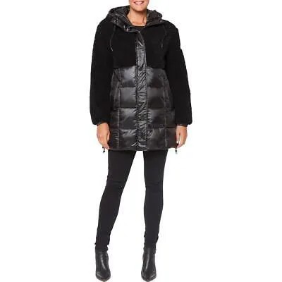 Sanctuary Womens Black Sherpa Зимний теплый пуховик Верхняя одежда M BHFO 3653