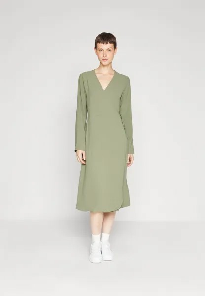 Летнее платье Vilovie New Wrap Midi Dress VILA, цвет four leaf clover