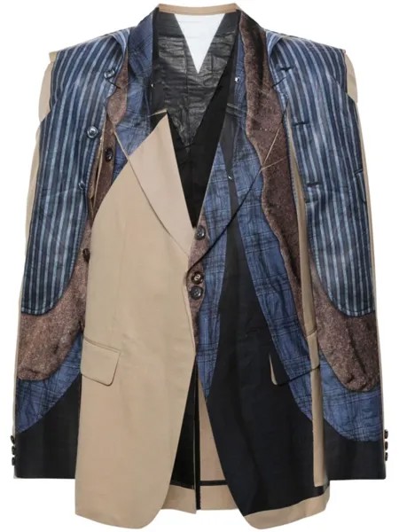 Comme des Garçons Homme Plus шерстяной пиджак с эффектом тромплей, нейтральный цвет