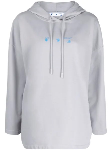 Худи с логотипом Off-White, серый