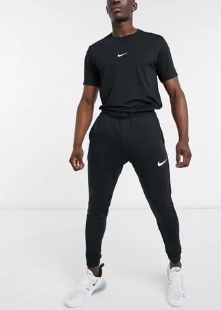 Черные суженные книзу флисовые джоггеры из ткани Dri-Fit Nike Training-Черный цвет