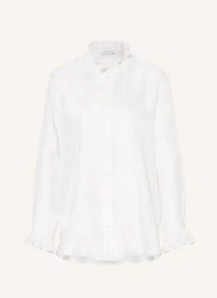 Шелковая блузка с рюшами Sandro, белый