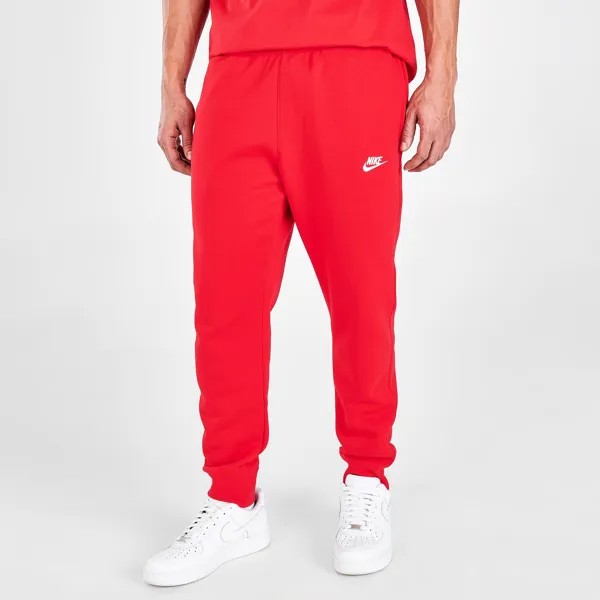 Флисовые брюки-джоггеры с манжетами Nike Sportswear Club, красный