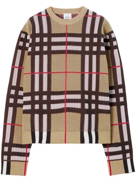 Burberry джемпер в клетку, нейтральный цвет